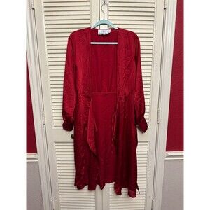 Bonheur D'Amour  Red Silk Robe SIZE OS